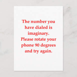 funny math joke postcard