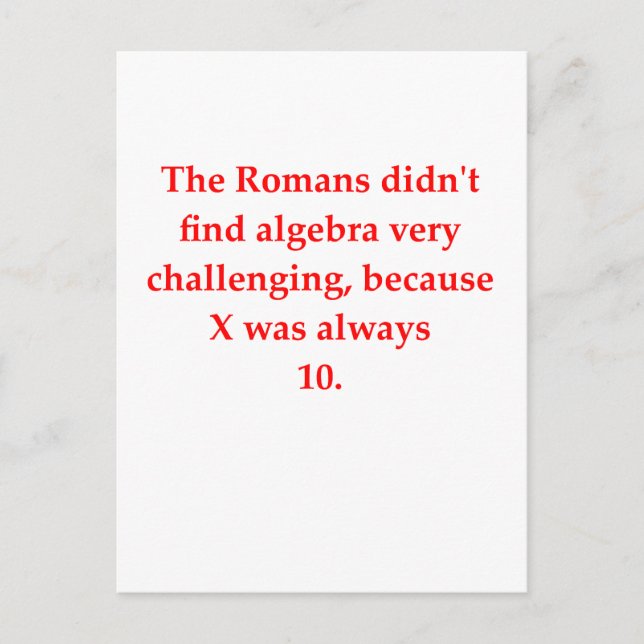 funny math joke postcard (Front)