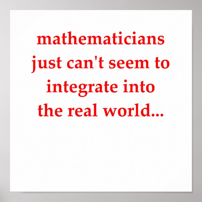 funny math joke poster (Front)