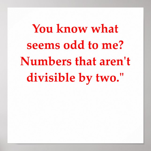 funny math joke poster (Front)