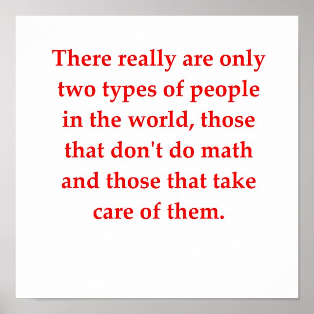 funny math joke poster (Front)