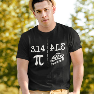 Funny Math Jokes PI Image Mirror Of 3.14 Is Pie T-Shirt