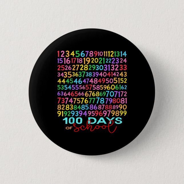 Funny Math Numbers 100th Day Of School Teacher Kid Button (Front)