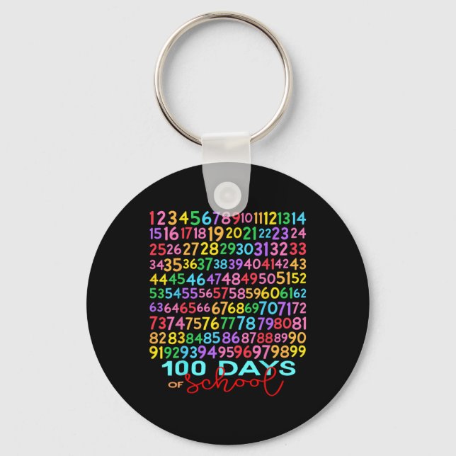 Funny Math Numbers 100th Day Of School Teacher Kid Keychain (Front)
