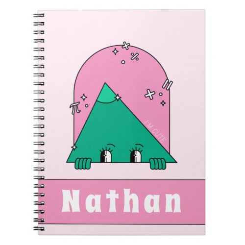 Funny Math Object Cute Triangle Personalized Kids Notebook