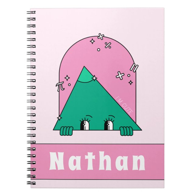Funny Math Object Cute Triangle Personalized Kids Notebook (Front)