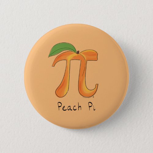Funny Math Peach Pi Symbol Button