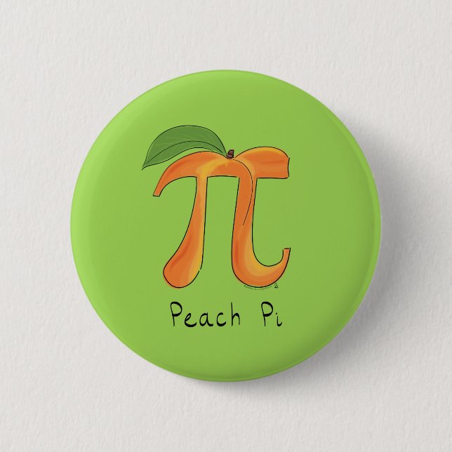 Funny Math Peach Pi Symbol Button (Front)