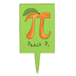 Funny Math Peach Pi Symbol Cake Topper