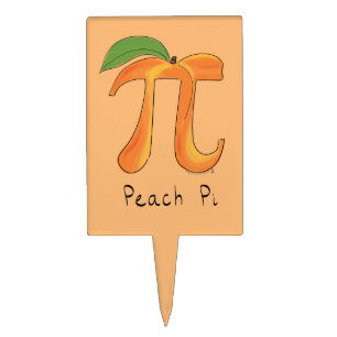 Funny Math Peach Pi Symbol Cake Topper