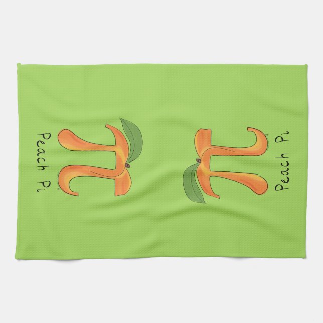 Funny Math Peach Pi Symbol Kitchen Towel (Horizontal)