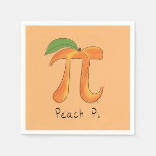 Funny Math Peach Pi Symbol Napkins