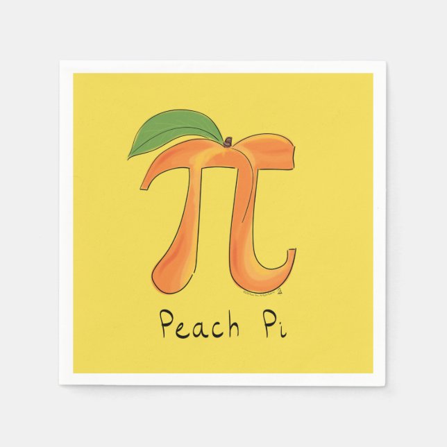 Funny Math Peach Pi Symbol Napkins (Front)