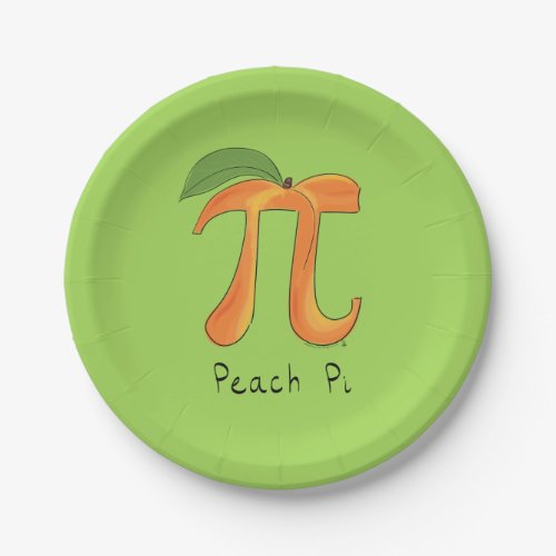 Funny Math Peach Pi Symbol Paper Plates