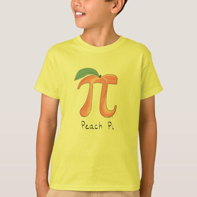 Funny Math Peach Pi Symbol T-Shirt (Front)