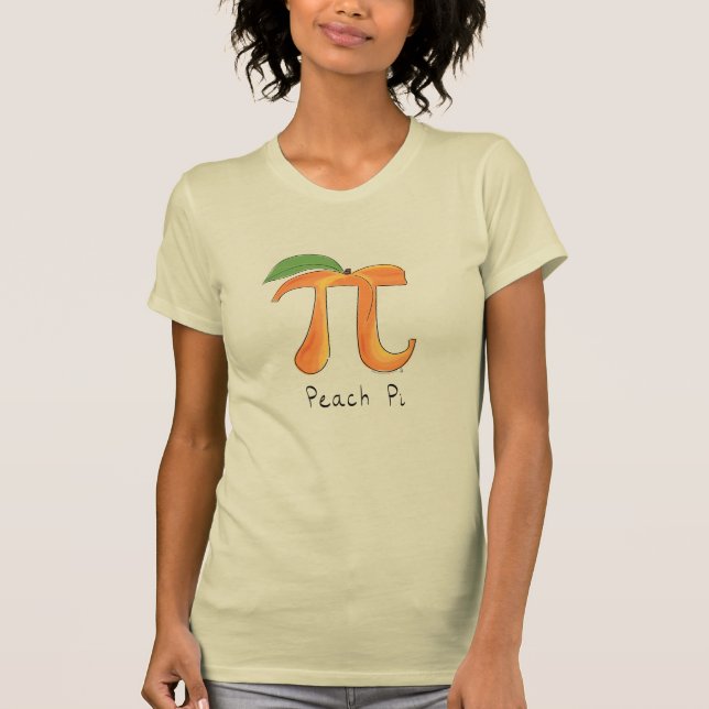Funny Math Peach Pi Symbol T-Shirt (Front)