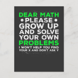 Funny Math Problems School Mathematics Struggle Postcard