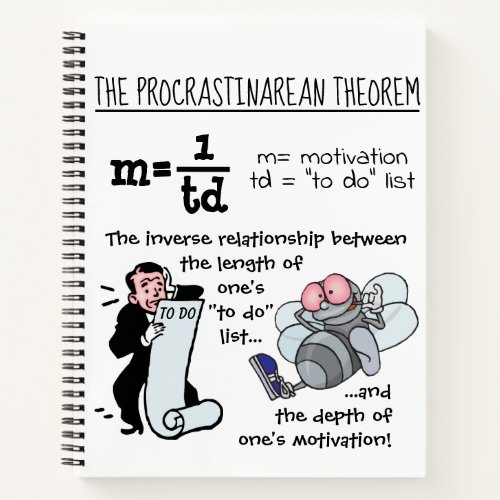 Funny Math Procrastination Theorem Equation Joke Notebook