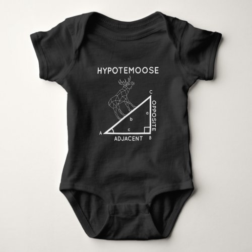 Funny Math Pun Moose Hypotenuse Mathematician Baby Bodysuit
