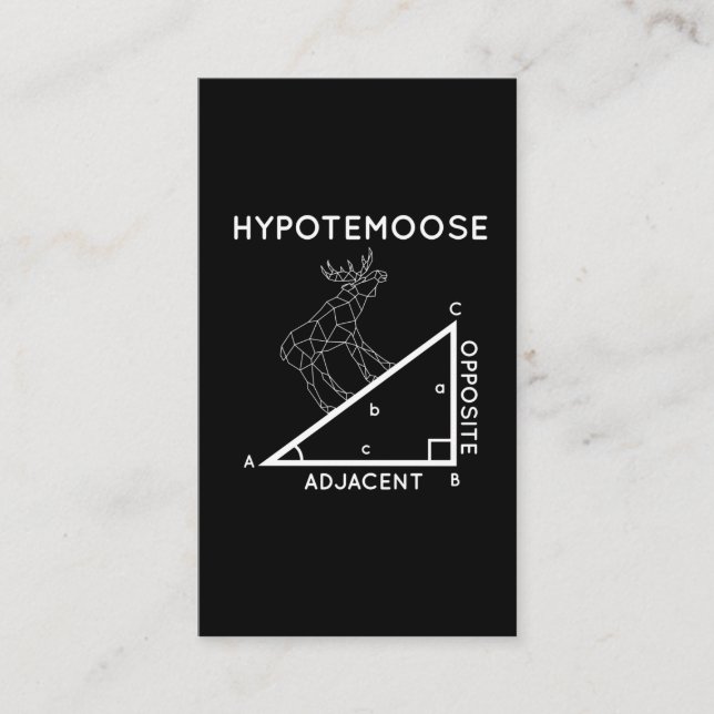 Funny Math Pun Moose Hypotenuse Mathematician. Business Card (Front)