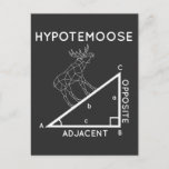 Funny Math Pun Moose Hypotenuse Mathematician. Postcard<br><div class="desc">Funny Math Teacher Moose Hypotenuse Mathematician.</div>