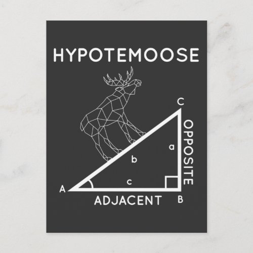 Funny Math Pun Moose Hypotenuse Mathematician Postcard