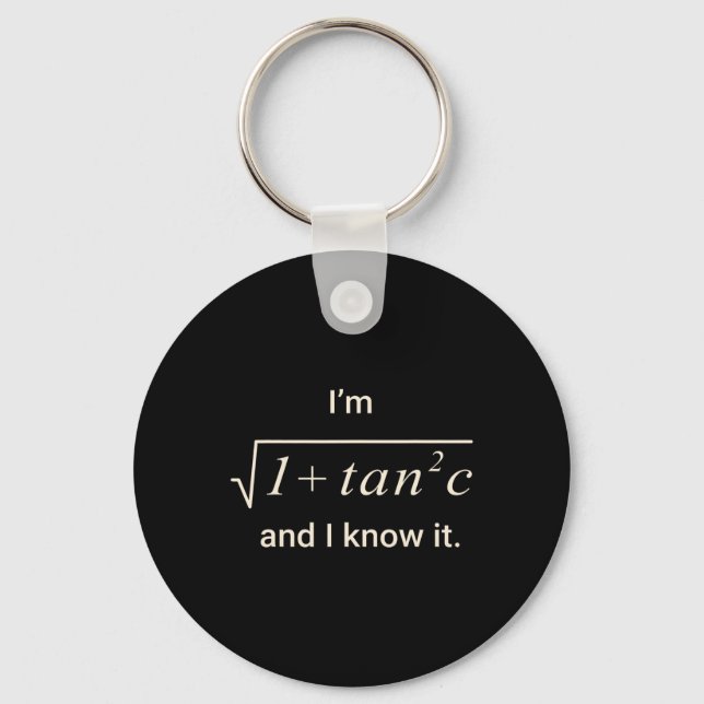 Funny Math Pun Tee – I M Sec C Trigonometry Teache Keychain (Front)