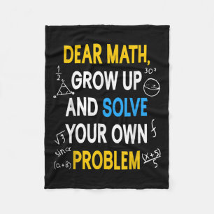 Funny Math Quote For Girls Boys Teens Men Women De Fleece Blanket
