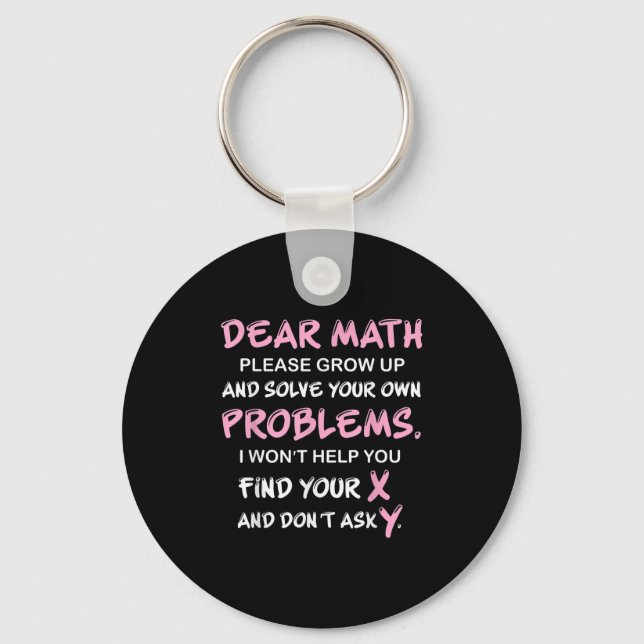 Funny Math Quote  Keychain (Front)