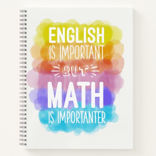 Funny Math Quote Watercolor Pattern Notebook