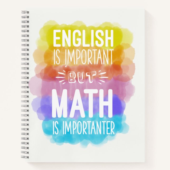 Funny Math Quote Watercolor Pattern Notebook (Front)