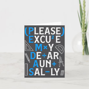 Funny Math Rules Pemdas Pun Teachers Math Day  Card