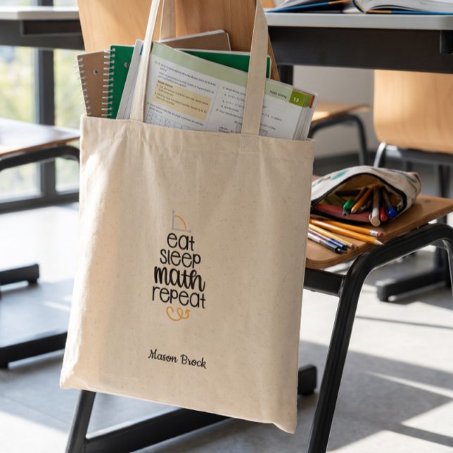 Funny math student school personalized gift tote bag (Creator Uploaded)