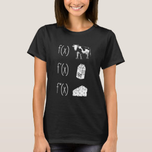 Funny Math Teacher Art For Men Women Cow Milk Chee T-Shirt