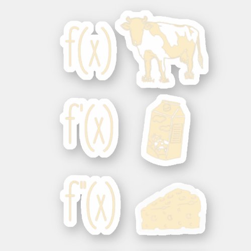 Funny Math Teacher Art For Women Cow Milk Cheese F Sticker