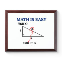 Funny Math Teacher Award Plaque - Find X Math Joke
