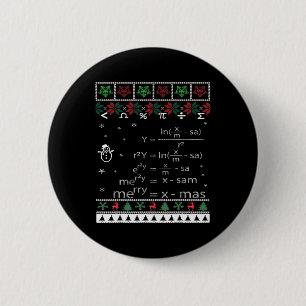 Funny Math Teacher Christmas Merry Xmas In Math Eq Button