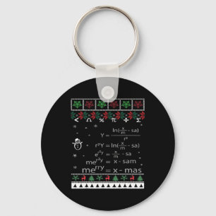 Funny Math Teacher Christmas Merry Xmas In Math Eq Keychain