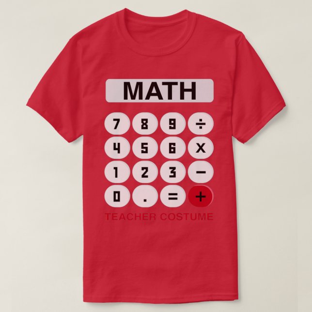 Funny Math Teacher Halloween Calculator Easy Costu T-Shirt (Design Front)