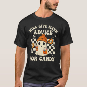 Funny Math Teacher Halloween Ghost Costume Math Lo T-Shirt