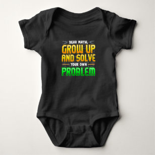 Funny Math Teacher Homework Mathematics Problems Baby Bodysuit