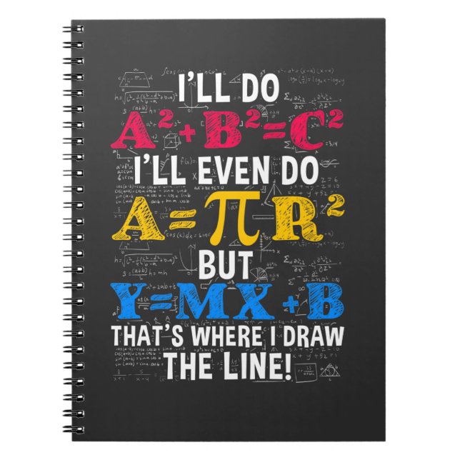 Funny Math Teacher Humor Algebra Mathematics Joke Notebook (Front)