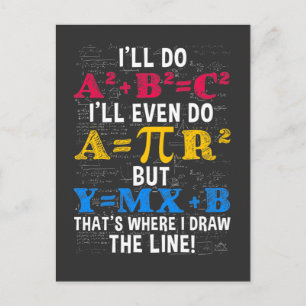 Funny Math Teacher Humor Algebra Mathematics Joke Postcard