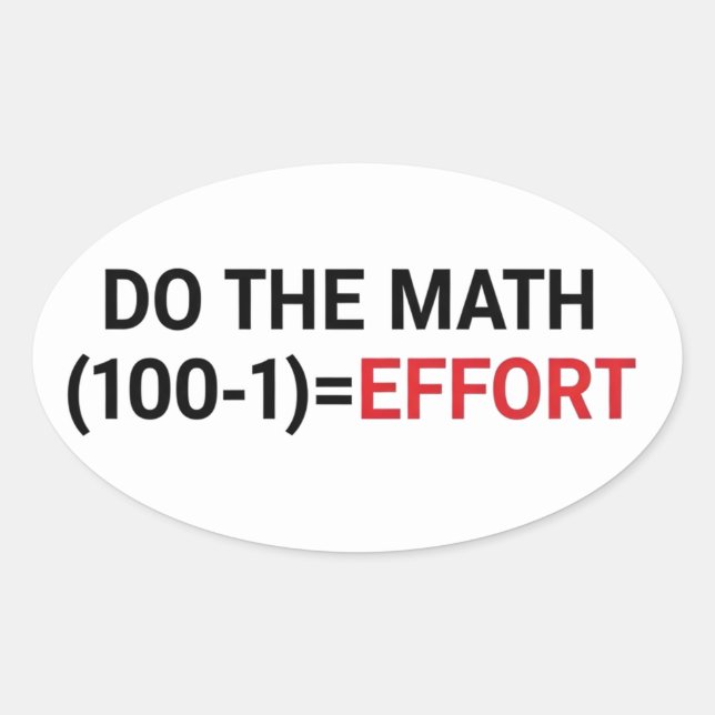 funny Math Teacher Humor Meme Pun Oval Sticker (Front)