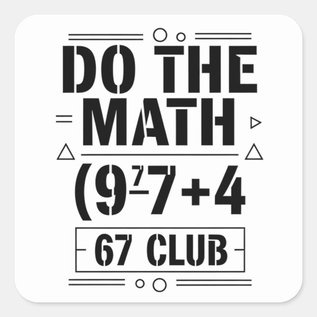 funny Math Teacher Humor Meme Pun Square Sticker (Front)