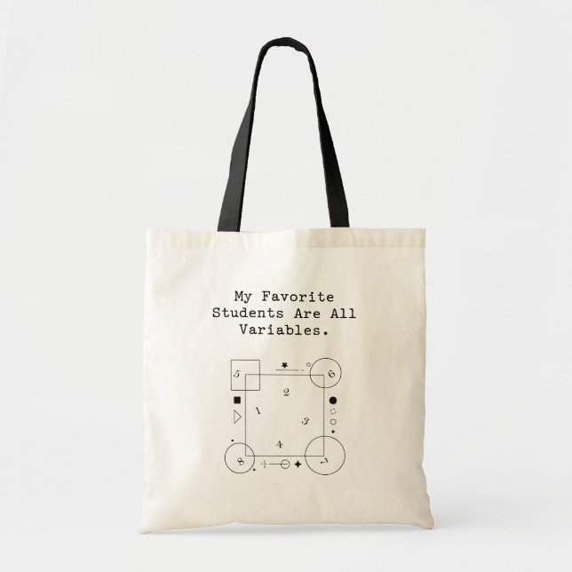 Funny Math Teacher Humor | Variable Students Tote Bag (Front)