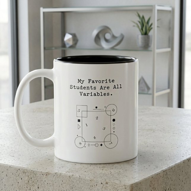 Funny Math Teacher Humor | Variable Students Two-Tone Coffee Mug (Creator Uploaded)