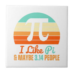 Funny Math Teacher March 14th Pi Day Merch I Like Ceramic Tile