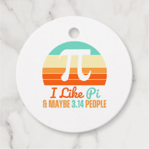 Funny Math Teacher March 14th Pi Day Merch I Like Favor Tags