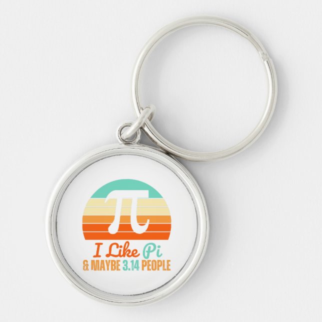 Funny Math Teacher March 14th Pi Day Merch I Like  Keychain (Front)